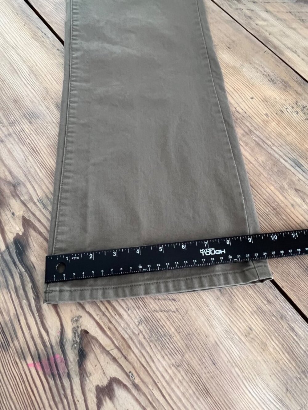 Faded Glory Vtg 90s High Rise Pants Womens 10 Olive Green Button Fly 100% Cotton - Picture 8 of 8